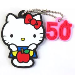 【中古】キーホルダー No.8 ハローキティ(リンゴ) 「ハローキティ 50th Anniversary ラバーキーホルダーコレクション1」