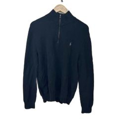 ポロ ラルフローレン POLO RALPH LAUREN ハーフジップニット セーター M 黒 ブラック 長袖 ハイネック ST ■ECD008