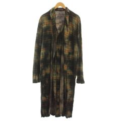 ヨウジヤマモトプールオム YOHJI YAMAMOTO POUR HOMME 20AW チェックJQ製品ムラ染めボウタイロングシャツ 長袖 3 緑 グリーン 茶 ブラウン HR-T13-980 YT