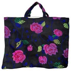 COMME des GARCONS 꼼데가르송 Aoyama Original Flower Tote Bag 青山限定 フラワー トート バッグ KK312010 ブラック×ピンク