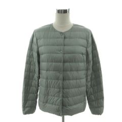 ユニクロ UNIQLO ウルトラライトダウンコンパクトジャケット 211-429456 ノーカラー グリーン系 グレーグリーン XL