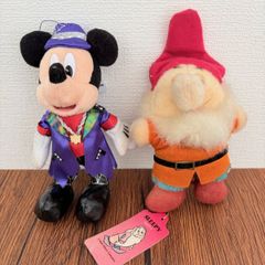 Disney ディズニー ぬいぐるみ 2点 まとめ ミッキーマウス 白雪姫 七人のこびと ねぼすけ SLEEPY 東京ディズニーランド 태그 포함 레트로