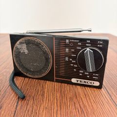 TEXCO FM AM TV 3バンド ラジオ ポケットラジオ ロッドアンテナ ストラップ付 ブラック イヤホン端子 昭和 레트로 現状品