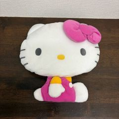 ハローキティ キティちゃん HELLO KITTY ぬいぐるみ ポーチ フェイス型 ピンク リボン ファスナー付き 小物入れ ファンシー 레트로