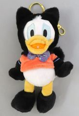 중고 ぬいぐるみマスコット ドナルドダック クロネコ プラッシュキーチェーン DISNEY HALLOWEEN 2025 「ディズニー」 ディズニーストア限定