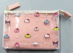 중고 バッグ 集合 クリア3ポケットポーチ 「カナヘイの小動物× 산리오 キャラクターズ」