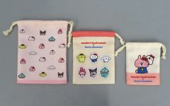 【中古】バッグ 集合 3P巾着 「カナヘイの小動物×サンリオキャラクターズ」