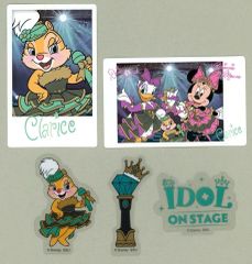 중고 グッズセット クラリス キャラサイン入りカード&ステッカーセット 「Happy 쿠지 Disney IDOL ON STAGE」 I賞