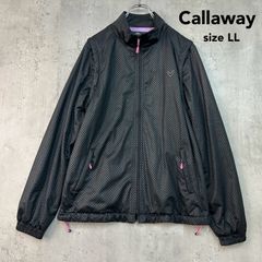 Callaway キャロウェイ LL 2WAY 中綿 ジップ ジャケット ブルゾン ベスト 長袖 袖取り外し可能 ゴルフウェア スポーツ 防寒 ブラック 黒 チェック柄 ブロックチェック ワンポイント ロゴ フルジップ アウター 上着 ★ ◇■ ◆■