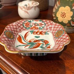 東あずま店 併売品 色絵 鳳凰文 輪花小鉢 和食器 陶磁器 瀬戸物 皿 お皿 食器 雑貨 和食器 도자기