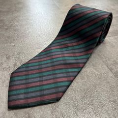 YVES SAINT LAURENT イヴサンローラン ヘリンボーン ネクタイ 斜めストライプ レジメンタル 織り模様 総柄 グリーン ボルドー 남성