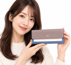 🎀COACH コーチ ミラ ロング フラップ ウォレット・カラーブロック CAO18 B4YLZ