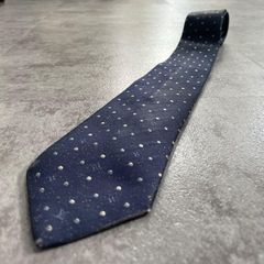 LOUIS VUITTON ルイヴィトン LVロゴ モノグラム ドット柄 ネクタイ 水玉 同色小紋 斜め織り 総柄 小粒 整列 メンズ ネイビー 베이지