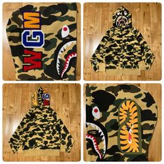 1st camo yellow シャーク パーカー Sサイズ shark full zip hoodie a bathing ape BAPE エイプ ベイプ アベイシングエイプ 迷彩 dkti6