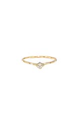 ベアフルーツジュエリー レディース アクセサリー 指輪 ミニ Bearfruit Jewelry 14k Gold Plated Thin Crystal Solitaire Ring Minimal