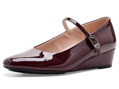 エコー レディース シューズ ヒール Ecco Elevate Modern Wedges Mary Jane Pumps Dark Red Patent レッド