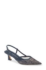 スチュアート ワイツマン レディース シューズ パンプス Stuart Weitzman Vinnie 50 Slingback Pump Deep Blue Sea Floralace ブルー