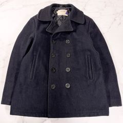Schott Shot U.S. 740N PEA JACKET Made in USA Peacoat P Coat Quilted Lining Men's Size 42 Dark Navy