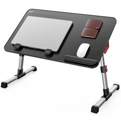 SAIJI ベッドデスク 折りたたみテーブル ベッドテーブル PCパソコンテーブル 高さ角度調節可能 軽量 ブラック 中サイズ ローテーブル オフィスデスク ラップデスク 座椅子テーブル 腕保護 勉強 食事 一人暮らし 40kg荷重ｍａ 07ea6b3d