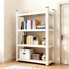 オープンラック 棚 4段 幅70 奥行35 高さ150 スチールラック 耐荷重200kg 収納ラック MDF 自由調整棚 ホワイト, 4段 収納ラック MDF 高さ調整可能 台所 書斎 倉庫 多用途 組立簡単 ホワイト ブラック 4段 e8b215c0