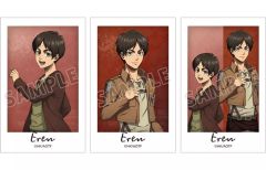 중고 キャラカード エレン＆リヴァイ ver.A 描き下ろし 過去と現在ver. インスタントカメラ風イラストカード3枚セット 「進撃の巨人」