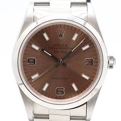 美品 稼動 ロレックス エアキング 14000 U6**222 AT/自動巻 ブラウン文字盤 メンズ腕時計 LOG KUT ABC34063