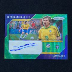 Leonardo Araujo 레오나르도 아라우지오 Panini Prizm Conmebol COPA America 2024 Green Wave Auto 사인 친필 Brazil