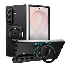 【新品】 CMYFPOFL 対応 Galaxy Z Fold 8 Ultra 用の ケース 360°回転スタンド付き MagSafe対応 耐衝撃 黒