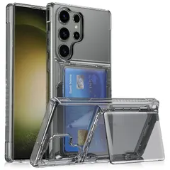 【新品】 MuZiF Samsung Galaxy S23 Ultra 用 ケース クリア 米軍MIL規格の保護 カード収納 耐衝撃構造 黄変防止 擦り傷防止 透明 PC 背面クリア Galaxy S23 Ultra 用 カバー クリアケース(Galaxy S