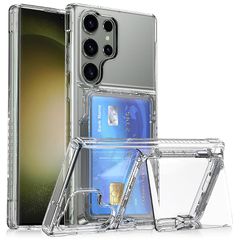 【新品】 MuZiF Samsung Galaxy S25 Ultra 用 ケース クリア 米軍MIL規格の保護 カード収納 耐衝撃構造 黄変防止 擦り傷防止 透明 PC 背面クリア Galaxy S25 Ultra 用 カバー クリアケース（Galaxy 0