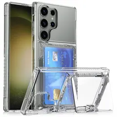 【新品】 MuZiF Samsung Galaxy S25 Ultra 用 ケース クリア 米軍MIL規格の保護 カード収納 耐衝撃構造 黄変防止 擦り傷防止 透明 PC 背面クリア Galaxy S25 Ultra 用 カバー クリアケース(Galaxy S