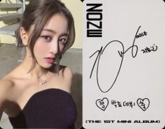 중고 컬렉션 카드 여성 TWICE 지효 뒷면 인쇄 사인 메시지 포함 CD 'ZONE' 봉입 포토카드