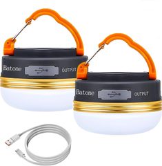 Batoneキャンプ ランタン 1800mAH led ledランタン 充電式 3つ調光モード 超軽量 携帯便利 防水キャンプ用品 キャンプ ライト ランタン フック モード切替（2個セット） 0