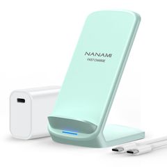 NANAMI 무선 충전기 USB-C 20W 출력 급속 충전기로 승진 두는 것만 충전기 세트 7.5W/10W/15W 급속 충전 0