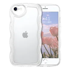 GUAGUA iPhone Se ケース クリア ウェーブ いphone Se第3世代 Se第2世代 7 8 se2 se3 ソフト 純透明 ケースTPU ウェーブ 人気 バンパー 耐衝撃 超軽量 薄型 ストラップホール付き ハットカメラ アイフォン SE 0