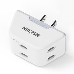 Mscien 超コンパクト 雷ガード搭載 3個口 コンセントタップ 1個セット コンセント 3口 たこあしコンセント マルチタップ 1