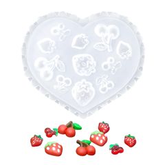 シリコンモールド 苺 さくらんぼ 立体 コンパクト レジン モールド DIY 手作り アクセサリー 樹脂 工芸品 ジェルネイル I 1