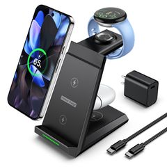 NANAMI 3in1 ワイヤレス充電器 Google Pixel専用 15W急速充電 充電スタンド 20Wアダプター付属 0