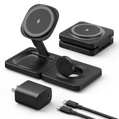 ADADPU 3in1 ワイヤレス充電器 折りたたみ式 MagSafe充電器 15W／10W／7.5W 急速充電スタンド 0
