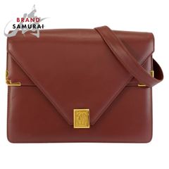 CARTIER カルティエ ヴィンテージ マストライン ワインレッド ボルドー ゴールド金具 ショルダーバッグ ポシェット レディース 604651【中古】