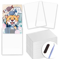 30장 세트 톱 로더 카드 홀더 트레카 용 카드 로더 경질 케이스 경질 카드 케이스 로더 하드 상처 방지 수납 보관 PVC 소재 초투명 클리어 화이트 1