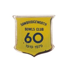 1979년 영국 대출볼즈클럽 빈티지 핀 배지 브로치 핀 배치 SAWBRIDGEWORTH BOWLS CLUB brooch-8708