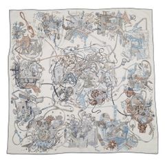 エルメス ストール カレ140 カレジェアン エルメスの世界 LE MONDE D'HERMES カシミヤ シルク 2025秋冬