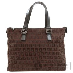 FENDI フェンディ ズッキーノ トートバッグ キャンバス レザー レディース [中古]