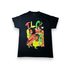 ビンテージ TLC ラップT バンT Tシャツ R&B バンドTシャツ 黒 M 半袖 古着 y2k ミュージックT RAP ba-u-2505-010