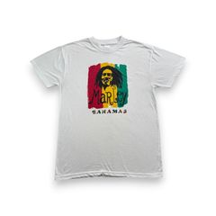 00s ボブマーリー Bob Marley ビンテージ Tシャツ レゲエ 白 M BAHAMAS 半袖 古着 y2k ba-u-2505-025