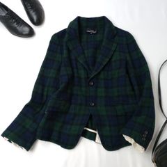 tricot COMME des GARCONS チェック 縮絨 ウール テーラードジャケット 日本製 26F