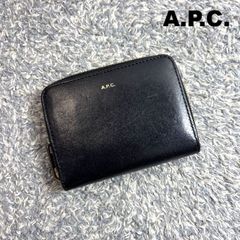 A.P.C. アーペーセー ラウンドジップ コンパクト 二つ折り財布 ブラック