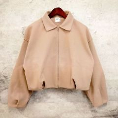 ZARA 자라 봄버 재킷 자르기 길이 블루존 드롭 숄더 베이지 M-L 사이즈 〇□☆