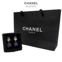 CHANEL 샤넬 카멜리아 피어싱 퍼플 코코마크